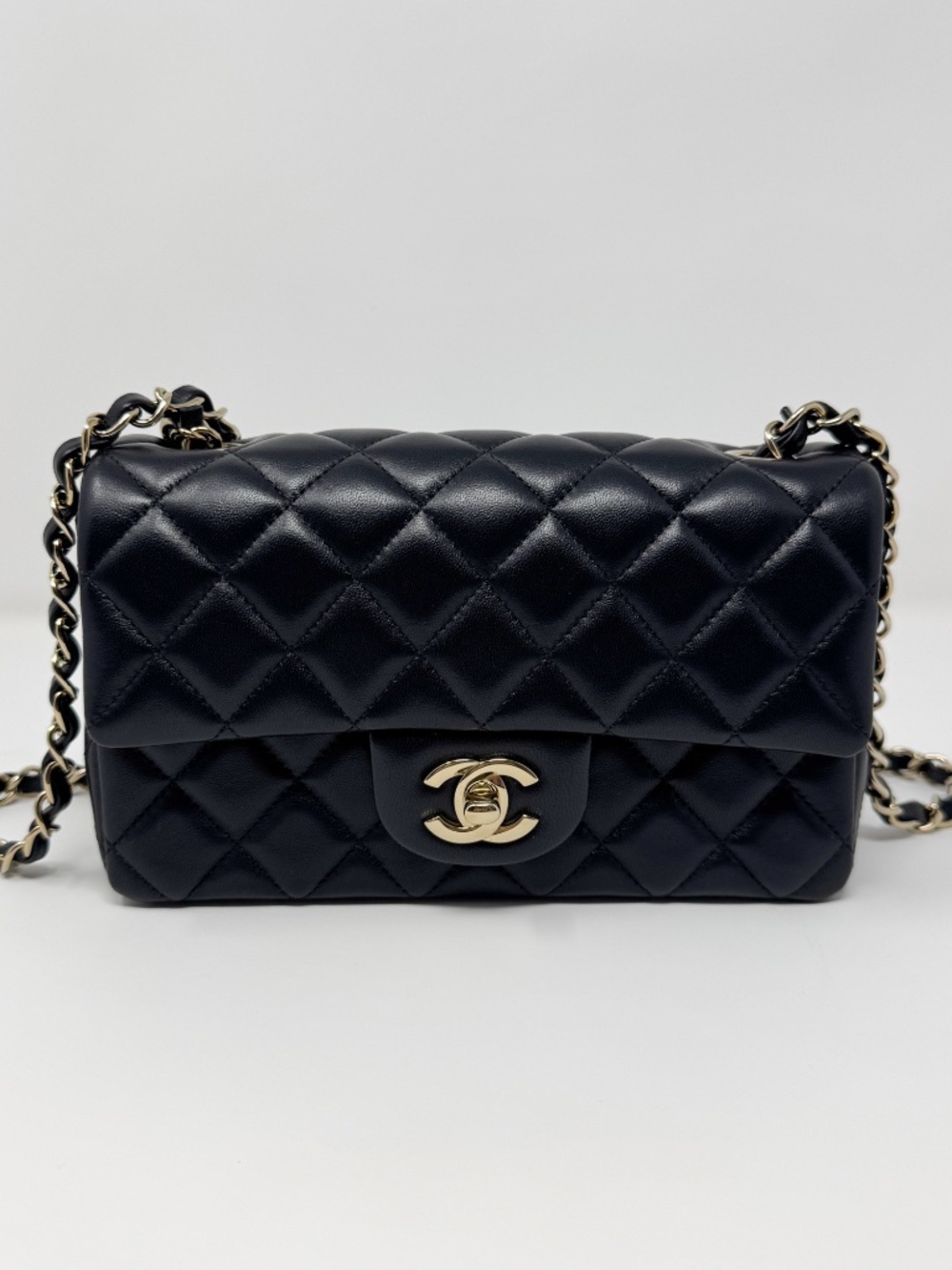 Chanel Lambskin Mini Rectangular Classic Flap Black - Picture 1 of 12